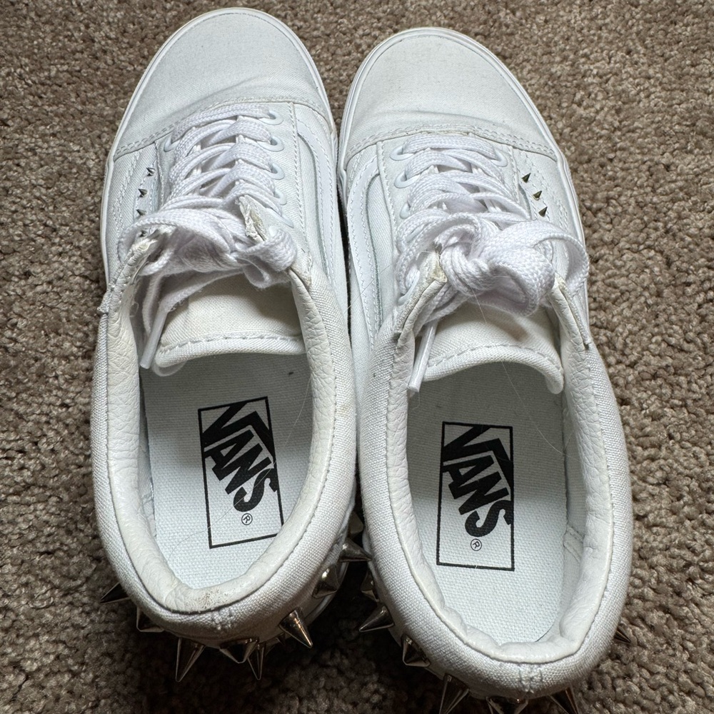 Vans Women's White Platform Sneakers - Picture 8 of 9